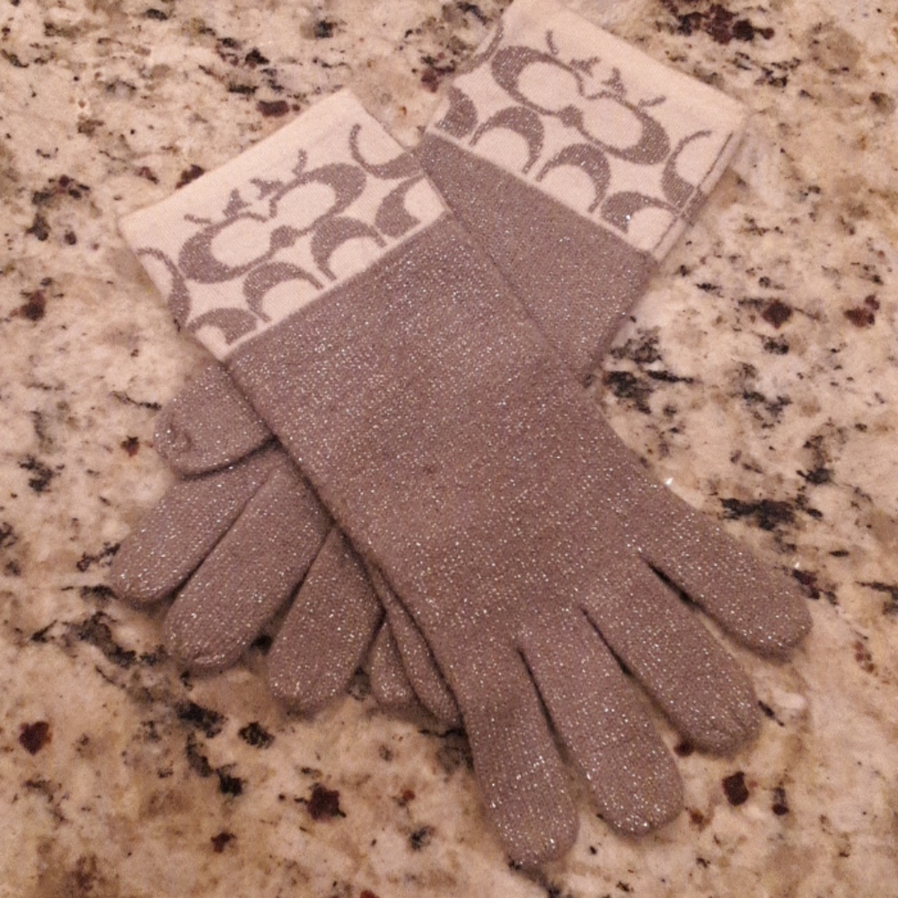 COACH sparkle gloves